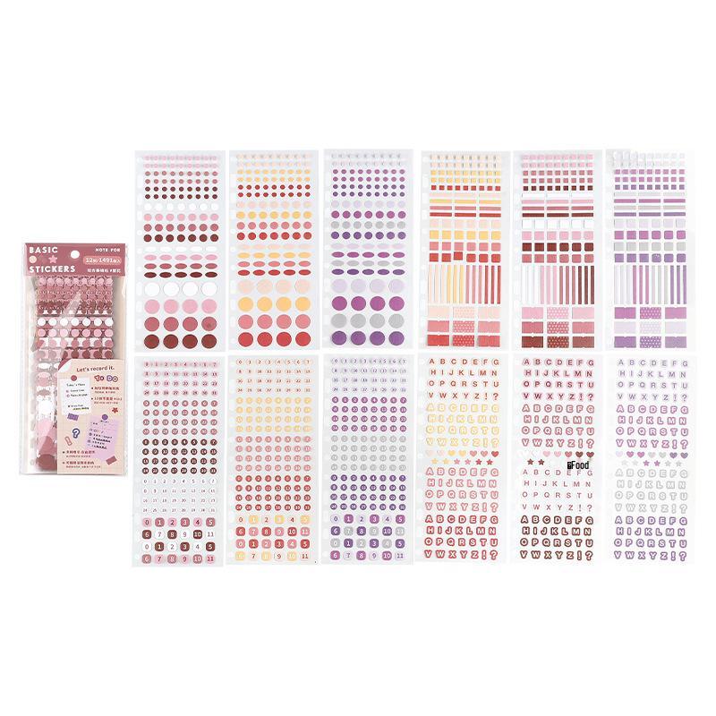 Four Seasons Korean Style Artistic Dot Marker Stickers Set for Journals