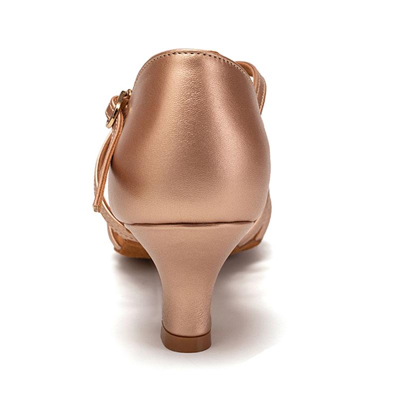 Leder Mittelhoch Absatz Latein Tanzschuhe für Damen Weiche Wildledersohle Tango Walzer Cha Cha Ball Party Tanzschuhe 5,5cm Mittelhoher Absatz