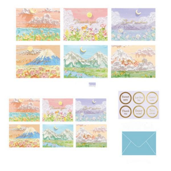 6 stk retro plante gratulasjonskort Kraft papir konvolutt klistremerkesett Bryllup Bursdagsfestival Skrivbar Håndlaget DIY ønske takkekort