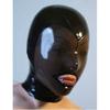 Fetish Mask With Back Zip Transparent Black Face Hood Latex Hoods