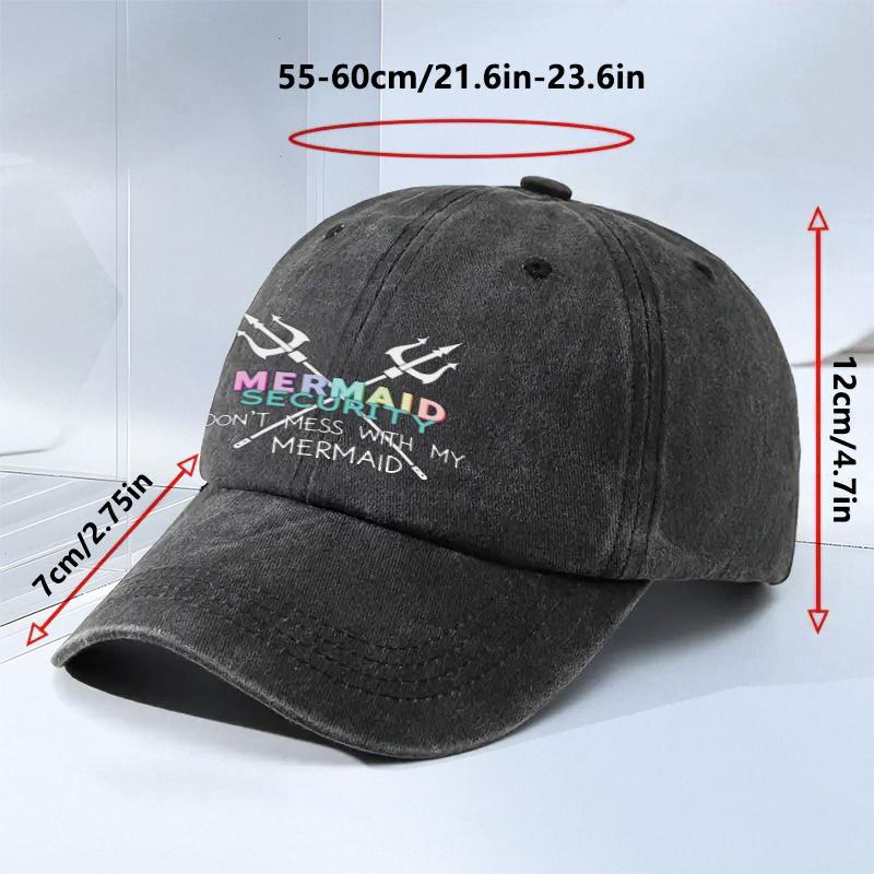 Mermaid Security Dont Mess With My Mermaid Baseball Cap Adjustable Polyester Casual Outdoor Hat Unisex