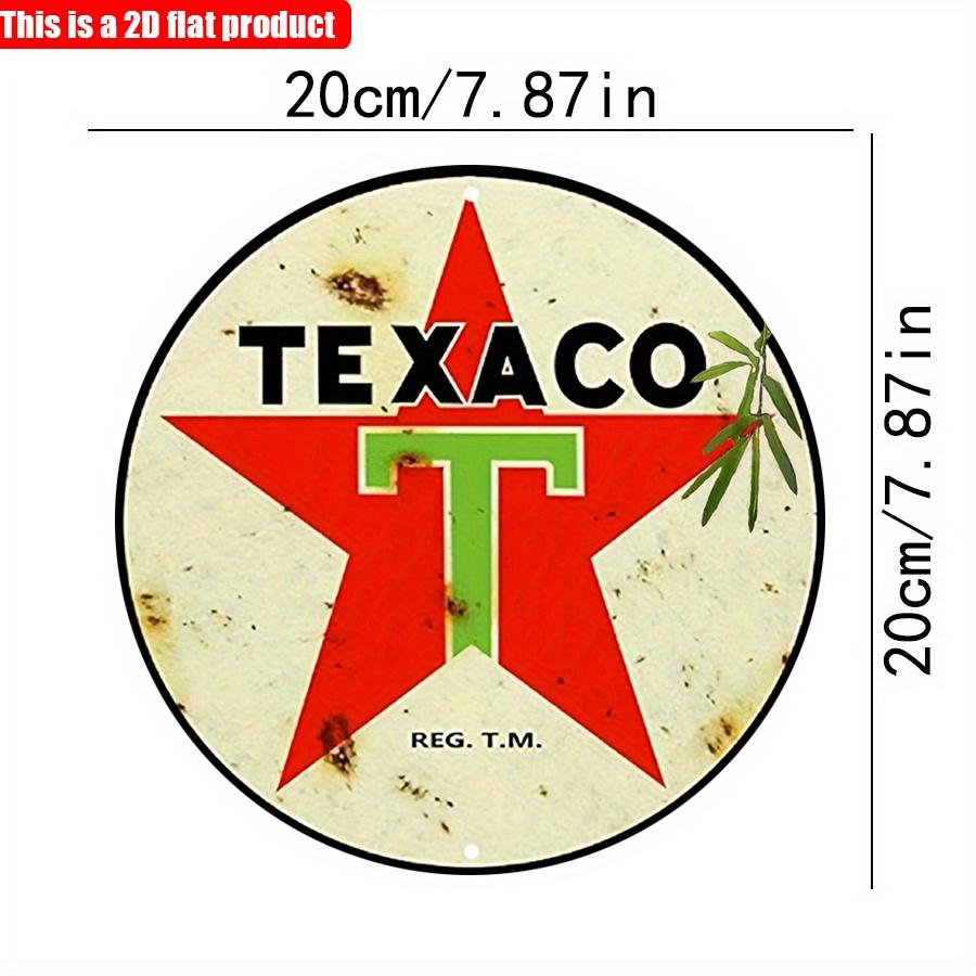

2D плоский 20*20 см 1 шт. Ретро Texaco Red Star Logo Vintage Gas Station Wall Art Decor, подходит для баров, станций, кафе, ностальгический стиль, круглый 20*20cm
