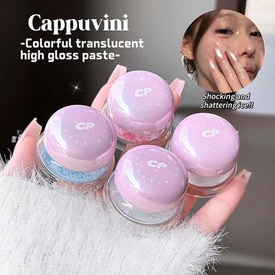 CAPPUVINI Schimmer Gel: Schillernde Highlighter-Creme zur Feuchtigkeitspflege, 3D-Aufhellung, feiner, transluzenter Glow