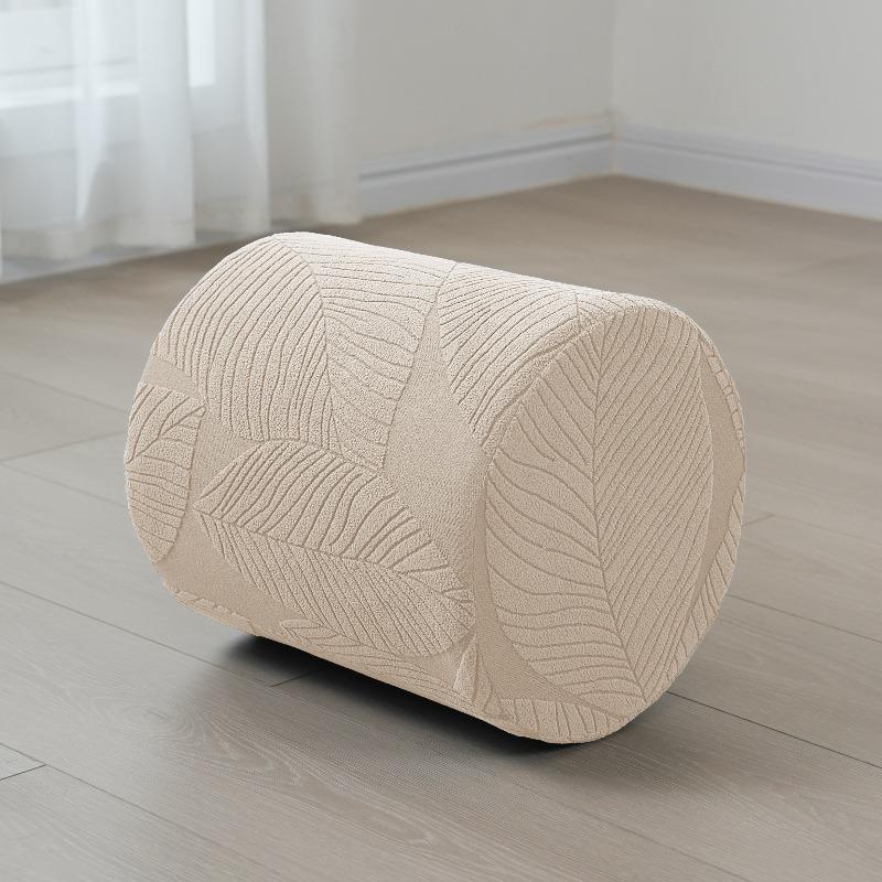 Elastic Round Ottoman Cover All Inclusive Non Slip Washable Footstool Protector For Living Room