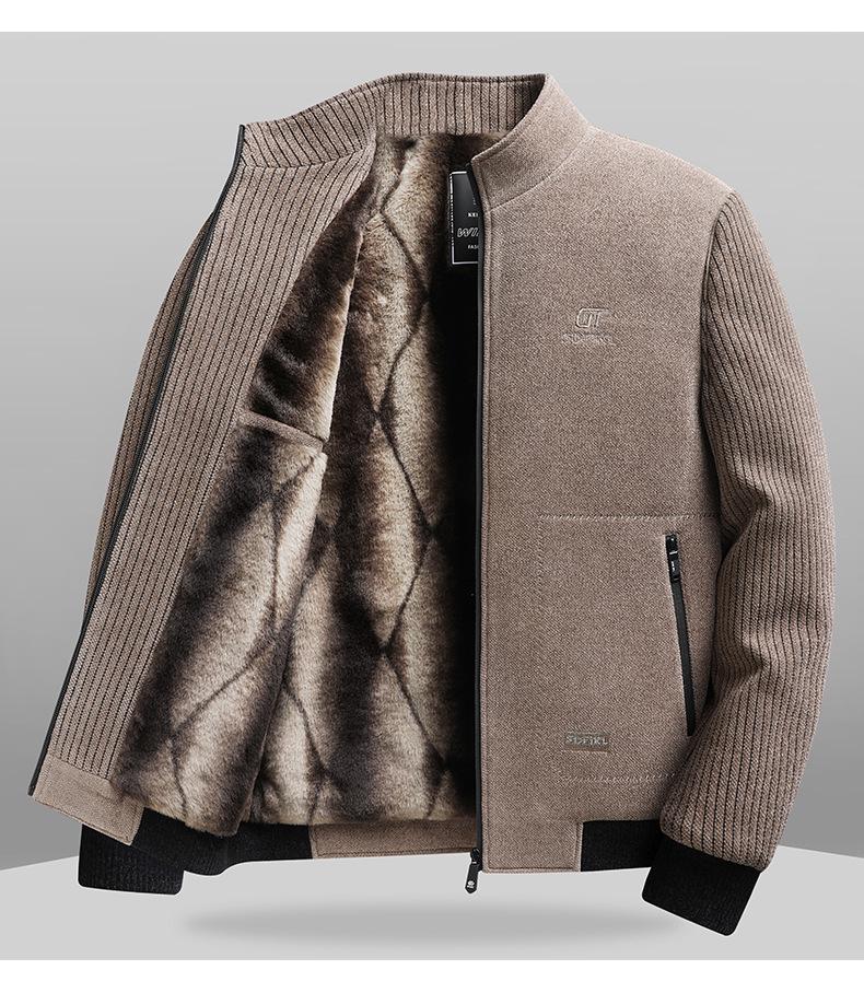 Woodpecker Men's Fleece-Lined Wool Overcoat - Turn-Down Collar