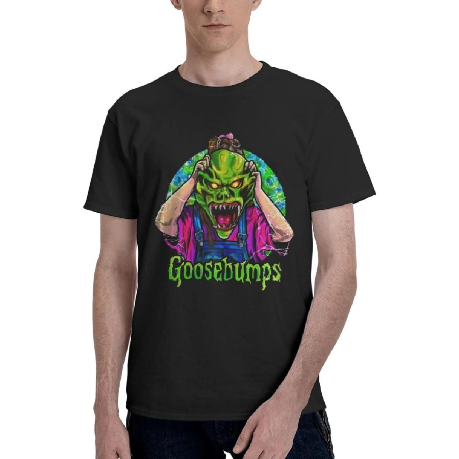 FIBOPEG Men s T-Shirt Goosebumps Cotton Tee Short Sleeve Crewneck Graphic T-Shirt Undershirts XXXXXL разноцветный