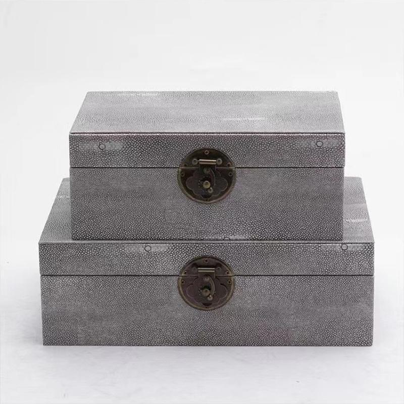 Chinese Style Lock Buckle Jewelry Boxes Leather Cosmetic Jar Dresser Table Desk Decoration Home Exquisite Jewelry Storage Jar