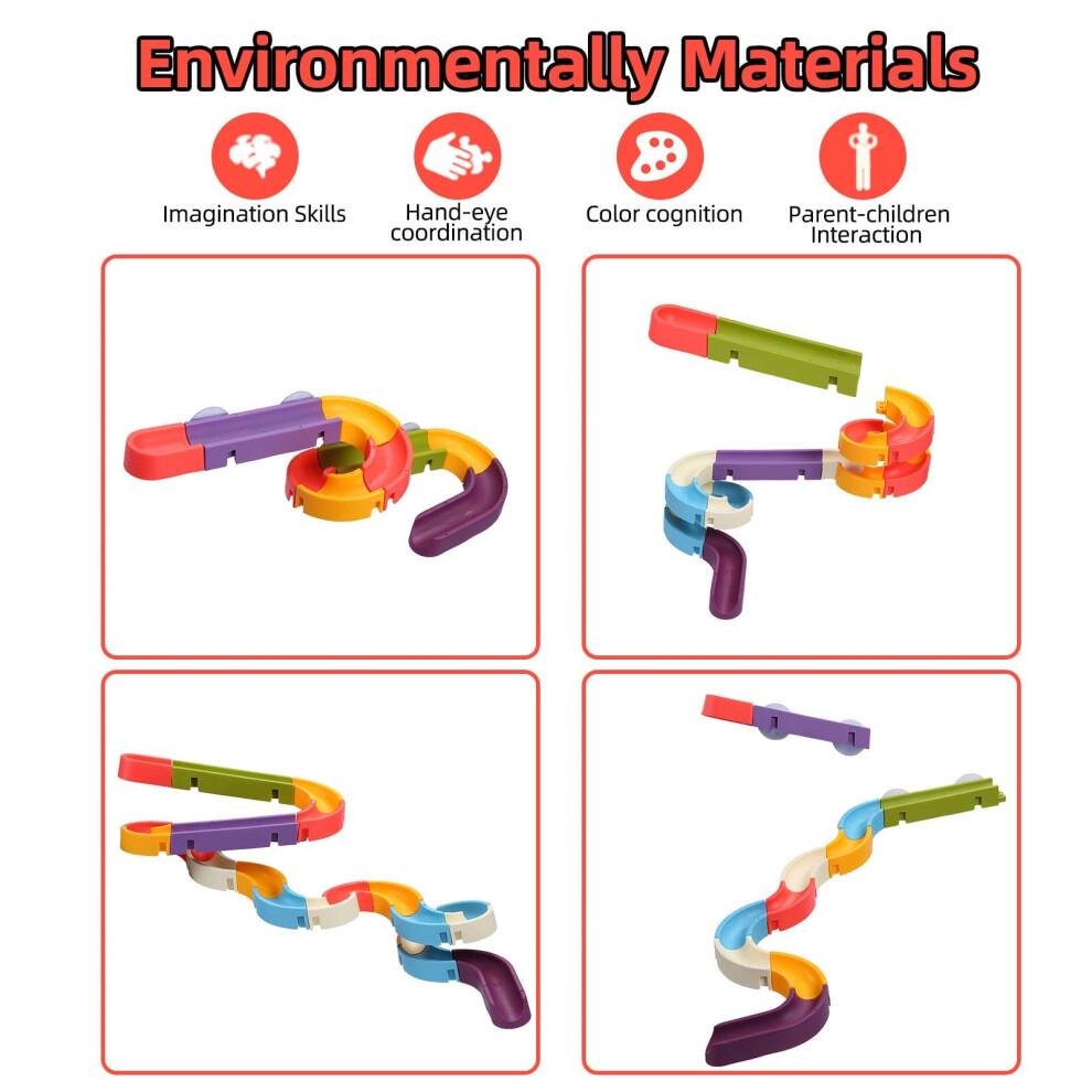 42pcs Baby Bath Toys for Toddlers Ages 48, Kids Water Track Bath Toy with WindUp Duck and Suction Cups