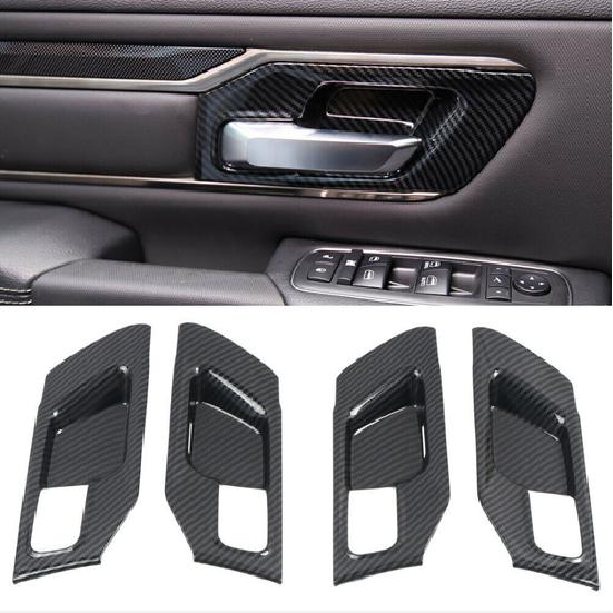 Carbon Fiber ABS Inner Side Door Handle Cover trim For - Dodge Ram 1500