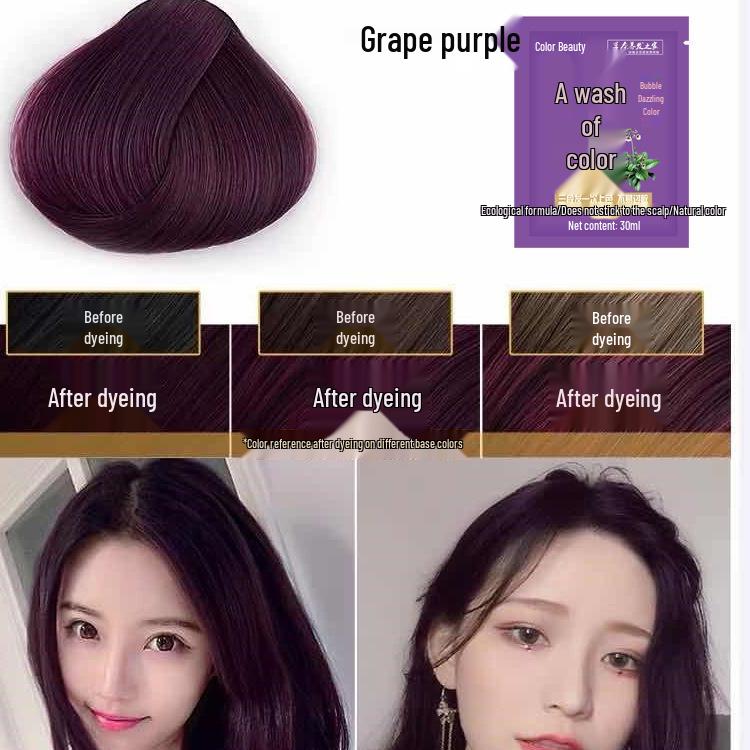 Schiuma Colorante Nera per Capelli a Base Vegetale per Copertura Capelli Bianchi - Confezione Monodose