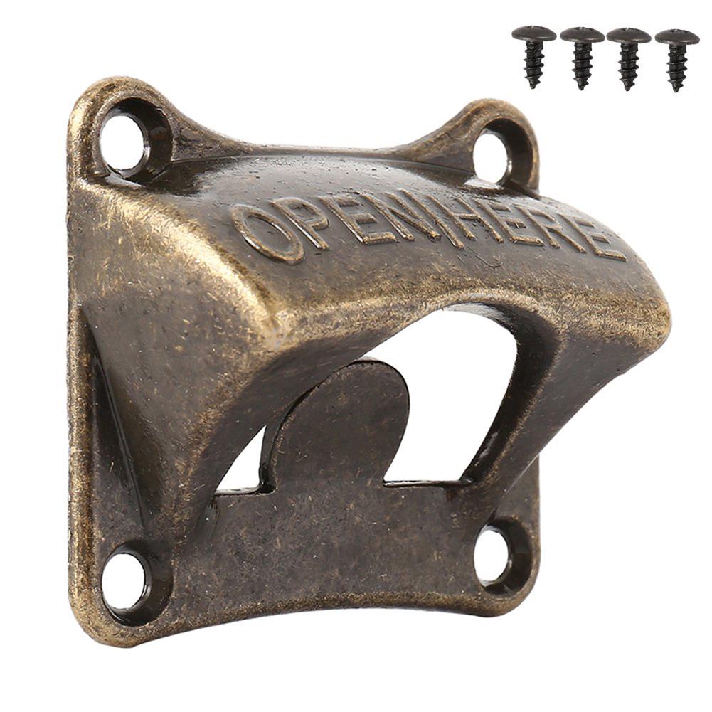 

Mounted Bottle Wall Opener Beer Soda Bar Accessories Square Bronze Beer Opener KTY