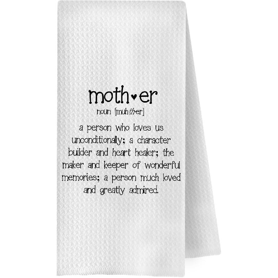 Mother Definition Kitchen Towels - Gifts for Mother Mom Decorative Waffle Weave Dish Towels, Mom Gifts Hand Tea Towels, Mom Mother s Day Birthday Mother