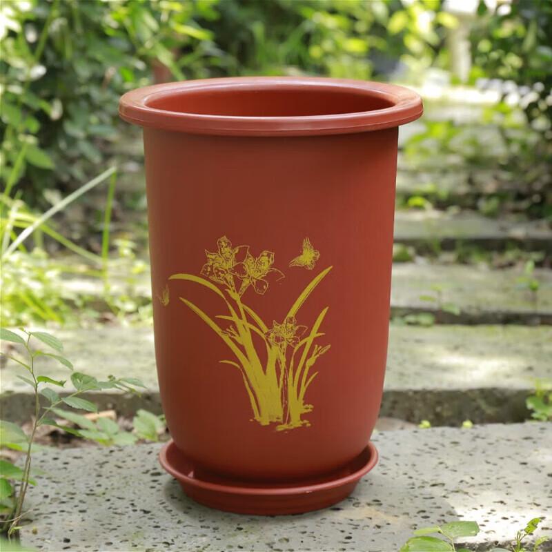 Chinese Style Resin Orchid Flower Pot