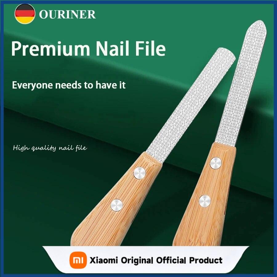 Xiaomi Stainless Steel Double-sided Nail File With Bamboo Handle Nail Polishing Tool Polishing Tool High-end Nail Polishing Manicure