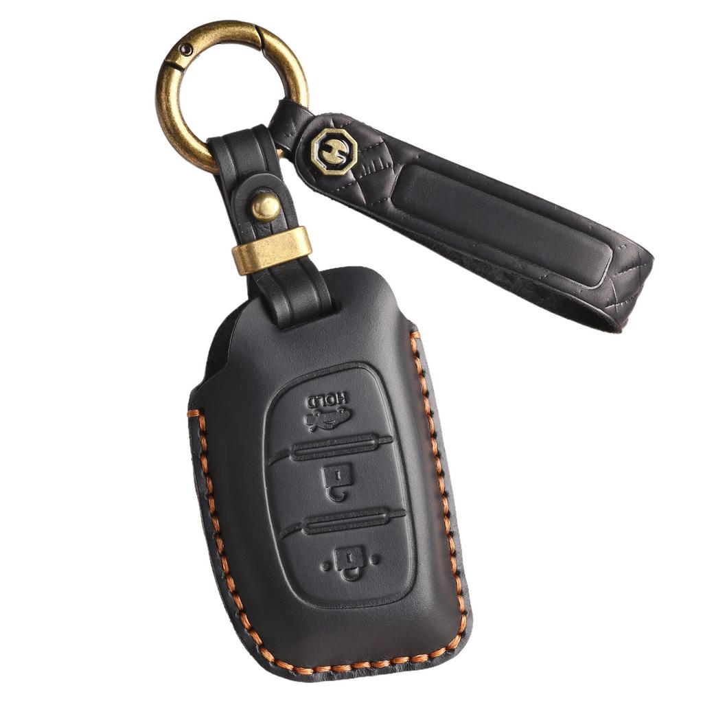 Handmade Leather Retro Key Cover for Hyundai IX35, Lingdong, Langdong, Yuena