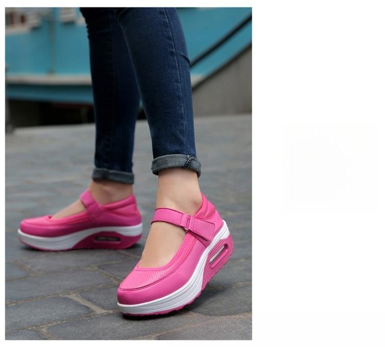 Fashion Air-cushion Nurse Shoes, Women's Soft-soled, Breathable, Thick-soled, Non-slip, Non-tiring Feet, Work White Shoes, One-step Flat