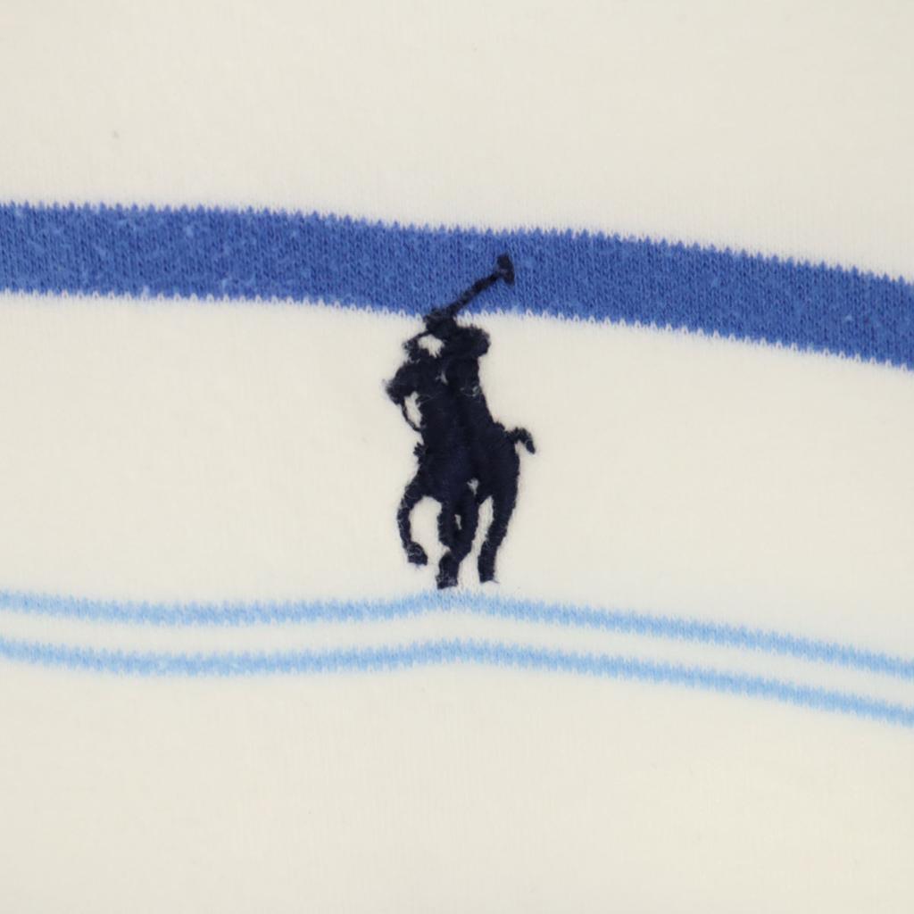 Polo von Ralph Lauren Bordürenmuster Kurzarm Poloshirt M weiß Herren Gebraucht