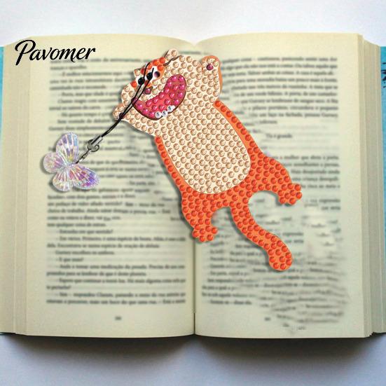 Stress Relief Handmade Projects Faux Diamond Art Bookmark Kit, Halloween Book Marker DIY Decorative Page Markers with Tassels Animal Bird Crafting Kit