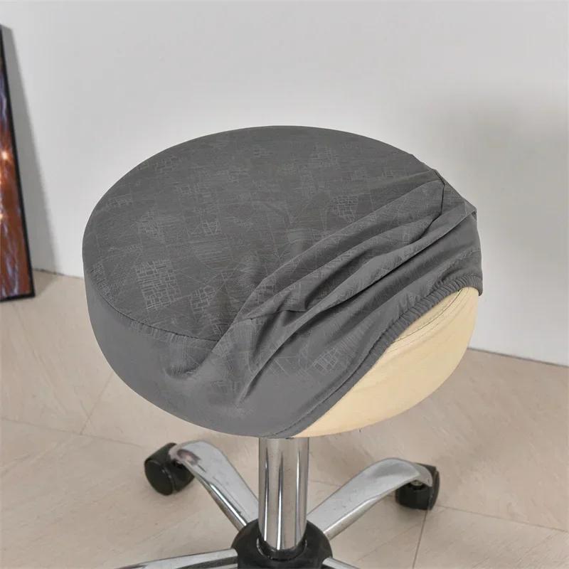 1Pc Pu Leather Dining Chair Covers Waterproof Round Stool Covers Removable Cafe Bar Chairs Protector Seat Covers Anti-Dirty