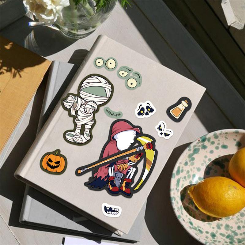 8 Sheets Halloween Stickers Waterproof Vinyl Zombie Vampire Pumpkin Demon Decals Sticker DIY for Water Bottle Laptop Luggage Skateboard Phone