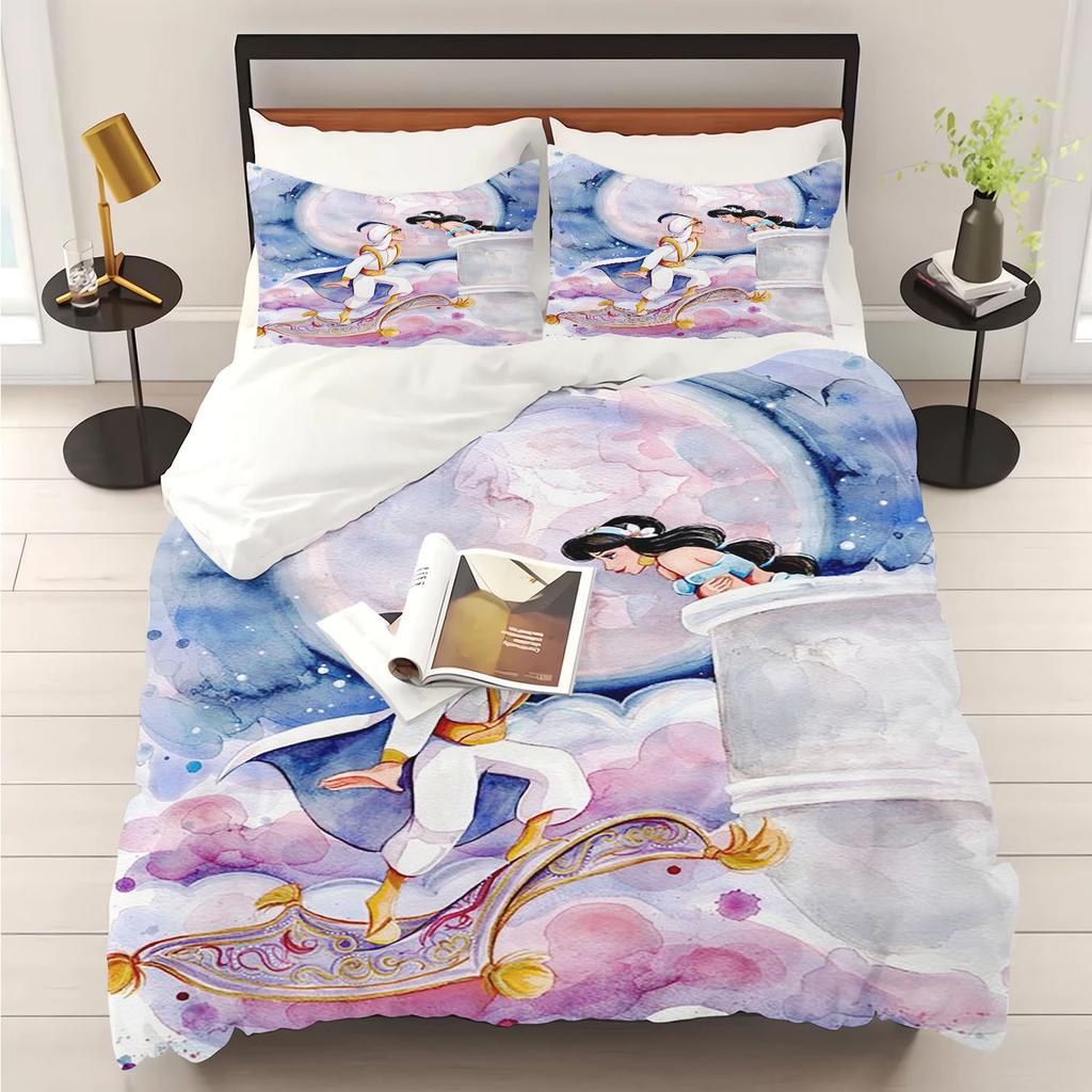 Princess Series 100% Polyester Duvet Cover Set Home Decor Bedding Comforter Sets 3D Children'S Bedding Set 3-Piece