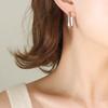 Gold Silver Color Black U-Shaped Stainless Steel Earrings Women Classic Simple Compact and Exquisite Hoop Earrings Daily Jewelry