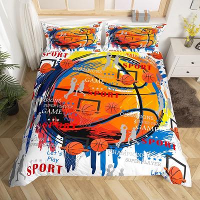 Sportspiele Basketball Dreiteilige Bettwäschegarnitur Digitaldruck Bettwäscheset Bettbezug