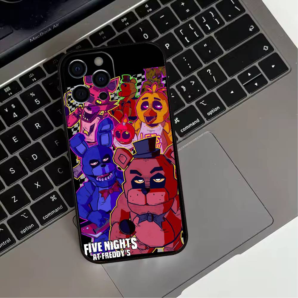 Five Nights At F-Freddys F-Fnaf Phone Case For iPhone 17,16,15,14,13,12,11 Plus,Pro Max,XS,Soft Silicone Black Cover