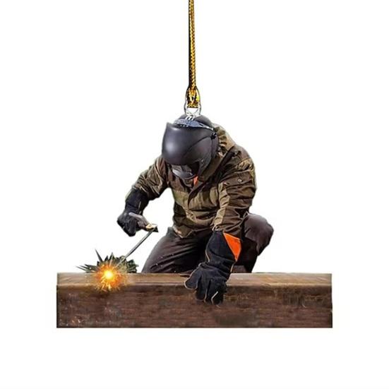 Svářečské ozdoby na vánoční stromek 2D plochá svářečská ozdoba akrylová vánoční stromková závěsná dekorace dárky pro muže svářeče