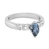 London Blue Topaz Tapered Five- 925Stone Ring - 925 Sterling Silver