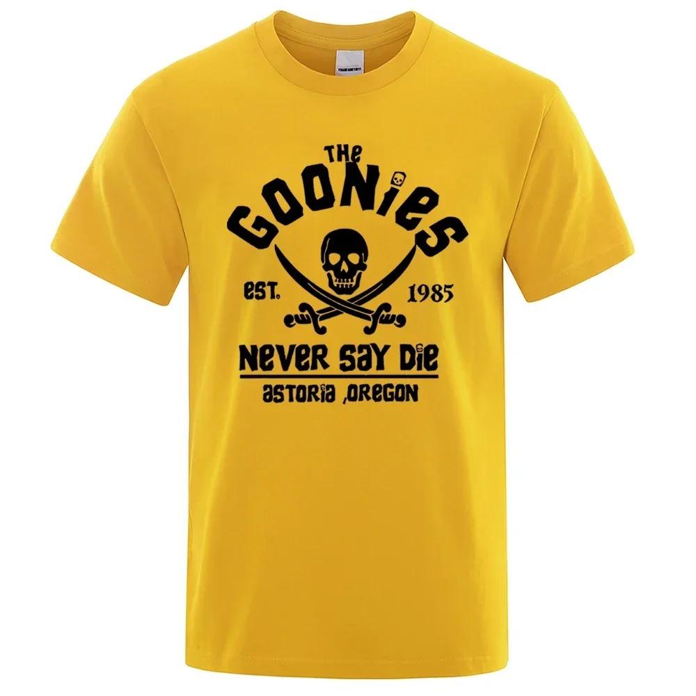 Hip Hop T Shirts Men Women Oregon Pirate Flag Never Say Die Astoria Casual Tee Shirt Cotton Breathable Brand Tops Short Sleeve