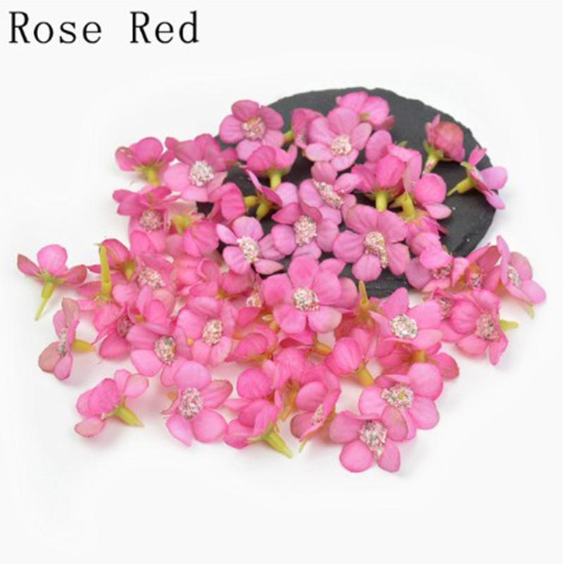 100Pcs 2.5Cm Silk Cloth Wedding Flower Heads Diy Manual Simulation Material For Dress Wreath Decoration Creative Flower Buds