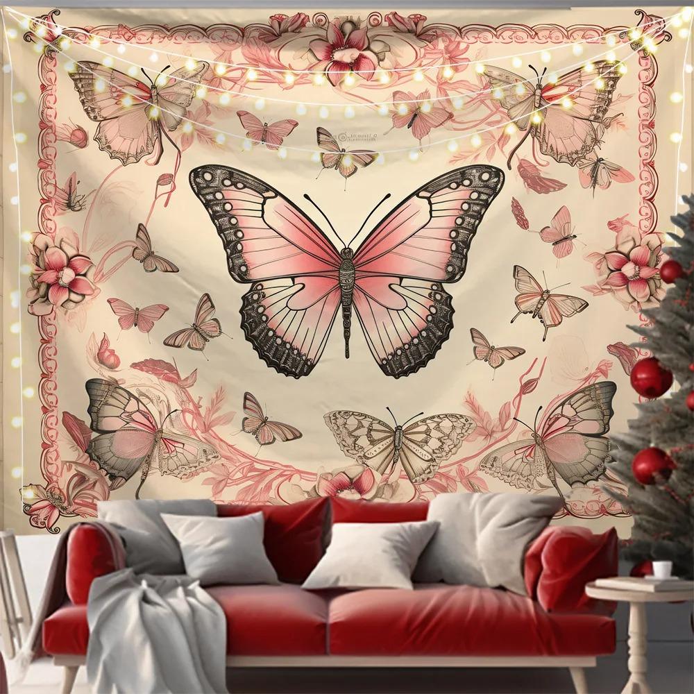 Creative Painted Butterfly Pattern Hanging Cloth Home Wall Decoration Tapestry Bedroom Living Room Tapestry