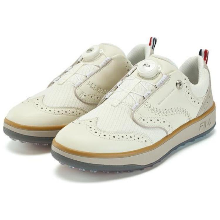 FILA GF Derby Soft Spike Easy On Off Low Top Golf Shoes Men Golf Shoes Off-White A12M331703FSW