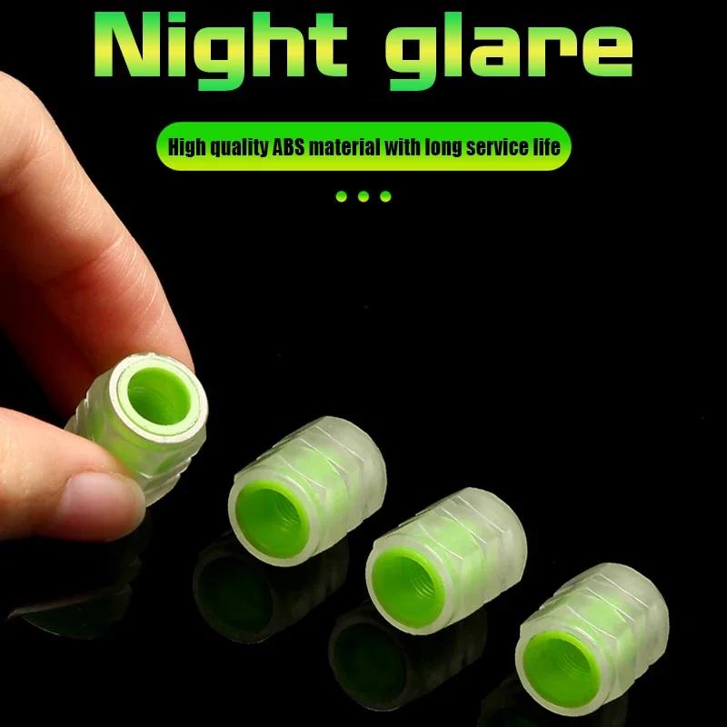 Bilklistermärke 2025 Het 4 st Bil Ljusande Däckventilhattar Däck Fluorescerande Tillbehör För Tesla Roadster Modell 3 Y S X Juguete Coi