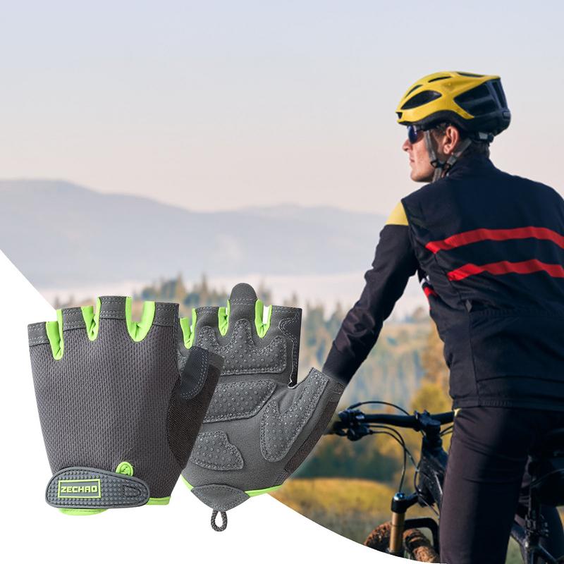Guanti da Ciclismo Guanti da Bici Senza Dita Guanti a Mezzo Dito Per Ciclismo Regolabili Assorbi-Urto Traspiranti Bici Senza Dita