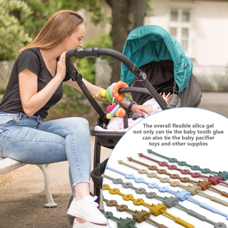 Uprgades Silicone Pacifier Chain Food Grade Soother Holder  Frees Silicone Pacifier Holder Teether Clip for Baby
