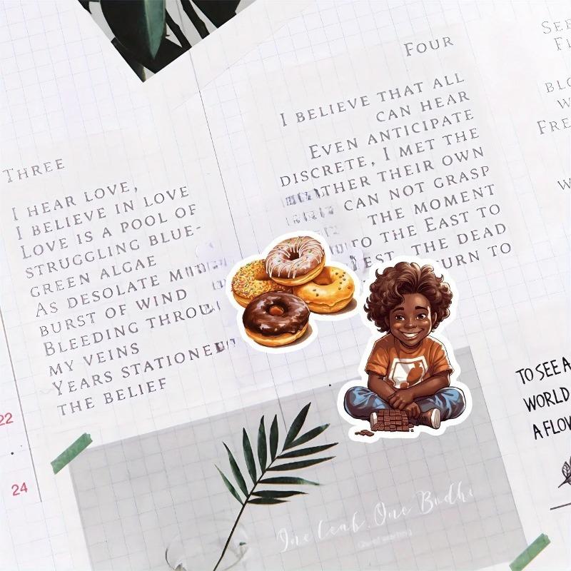 18Pcs/pack Chocolate Cake Cute Stickers For Stationery Scrapbooking Diy Diary Album Cute Stick Labe Planner Stickers Journaling