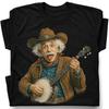 Einstein Cowboy Banjo Player Funny T-Shirt Novelty Country Tee