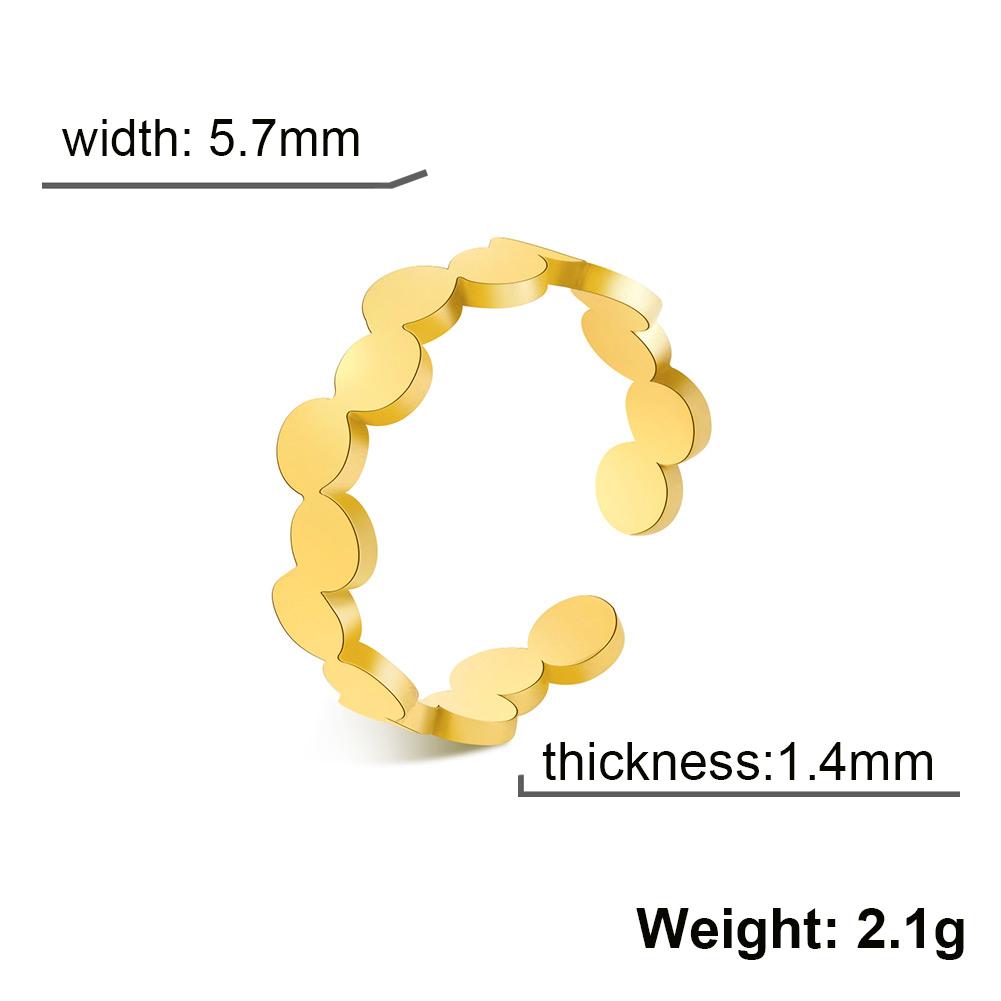 Geometryczny Okrągły Otwarty Pierścionek Stal Nierdzewna Regulowany Pierścionek na Palec Minimalistyczna Biżuteria Prezent Noworoczny Walentynkowy dla Kobiet