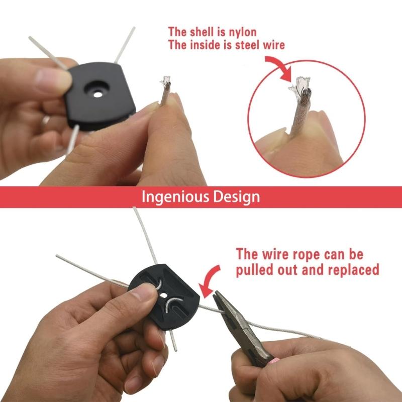 10PCS Heavy Duty Grass Trimmer Heads Steel Wire Weeds Whacker Replacement Compatibles with Electric Brush Cutters