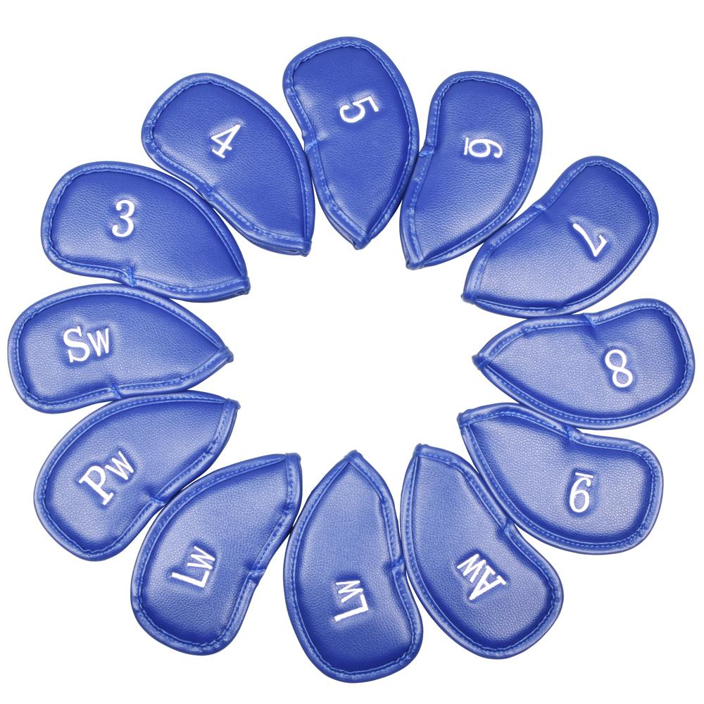 

12Pcs Portable PU Golf Club Iron Head Covers Protector Golfs Head Cover Set синий