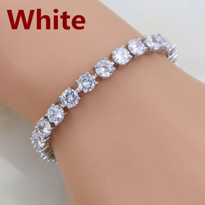 Gioielli in Argento 925 Bracciale a Catena Link con Granato Rosso Sposo e Zircone Bianco Creati 21cm Per Donne Scatola Regalo Gratuita