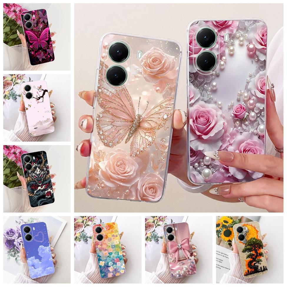 Clear For Xiaomi Poco X7 Pro Case Cover Cute Cat Fashion Butterfly Funny Painted Casing For Poco X7Pro 2412DPC0AI 2412DPC0AG