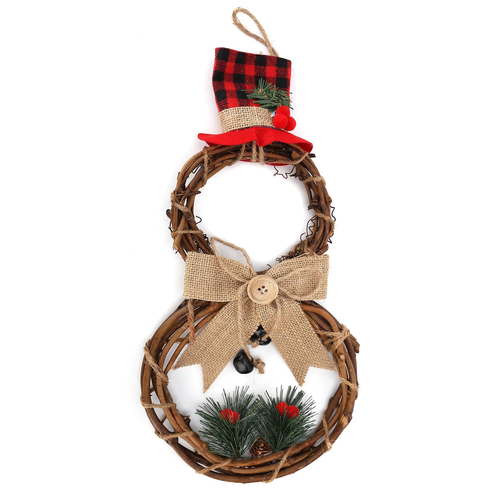 

LED Christmas Snowman Wreath Decorations Mantle Wall Indoor Christmas Decoration with Light Christmas Wreath Home Door Ornaments