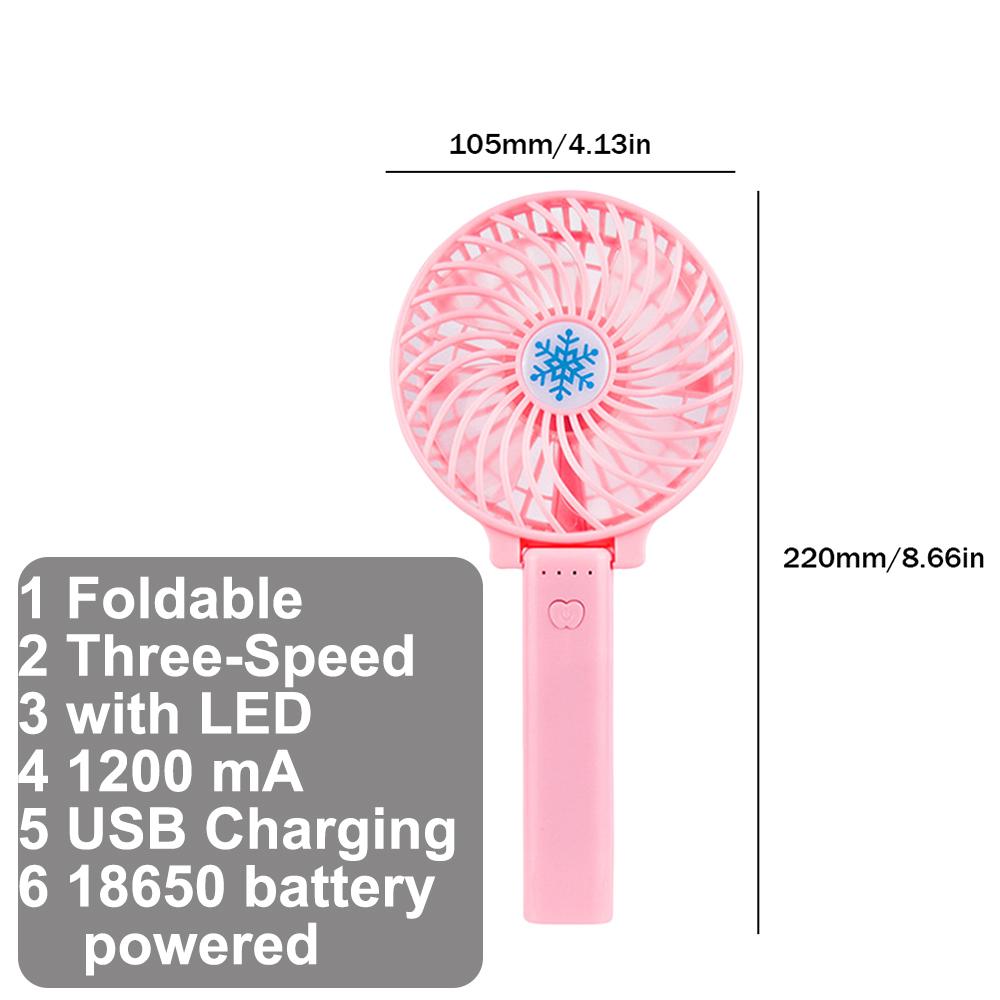 Handheld Mini Fan Foldable Portable Neck Hanging Fans 3000mAh 5 Speed USB Rechargeable Fan with Phone Stand and Display Screen