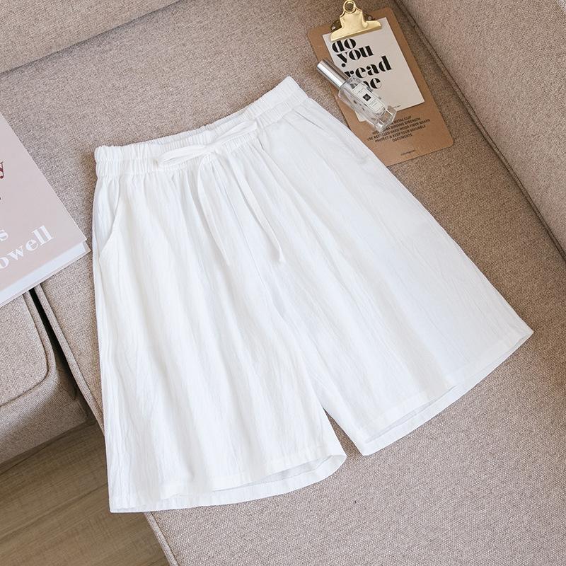 Women Shorts Summer Casual Two Pockets High Waist Soft