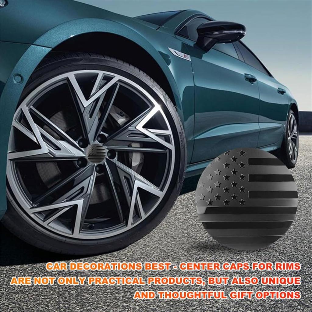 Flag Wheel Center Cover 4pcs Hub Rim Car Wheel Center Aluminum Alloy Cover Wheel