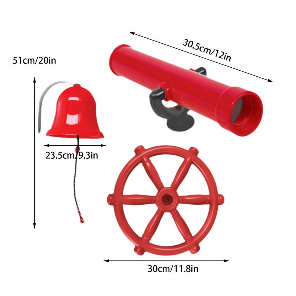 3 Piece Set of Outdoor Playground Accessories for Swingset