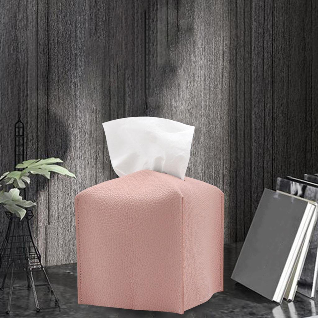 Creative Tissue Box Holder Leather for Bedroom Dressers